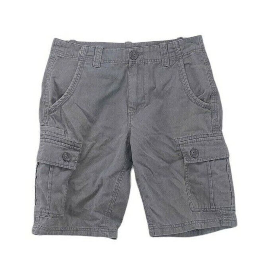1688 Revolution Shorts Mens Size 30 Flat Front 100% Cotton Grey Casual Cargo